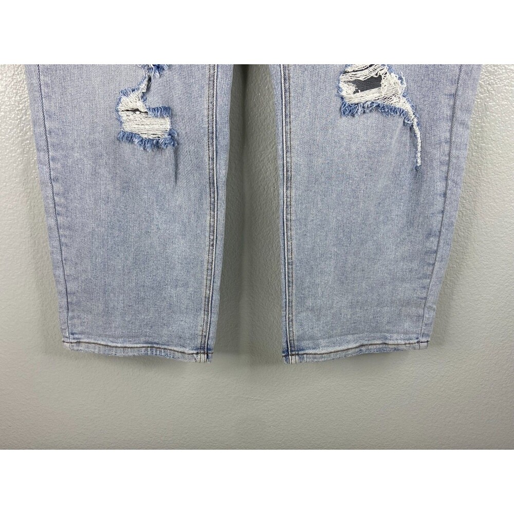 Risen Women 1XL Jeans Boyfriend Fit Straight Leg Distressed Light Wash NWT - Picture 4 of 16